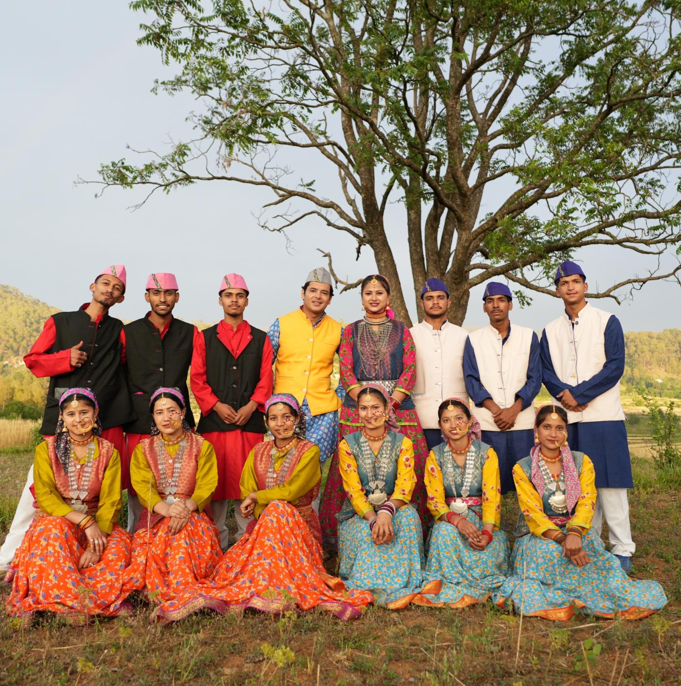Mashakbeen cultural team in traditional dress, Uttarakhand